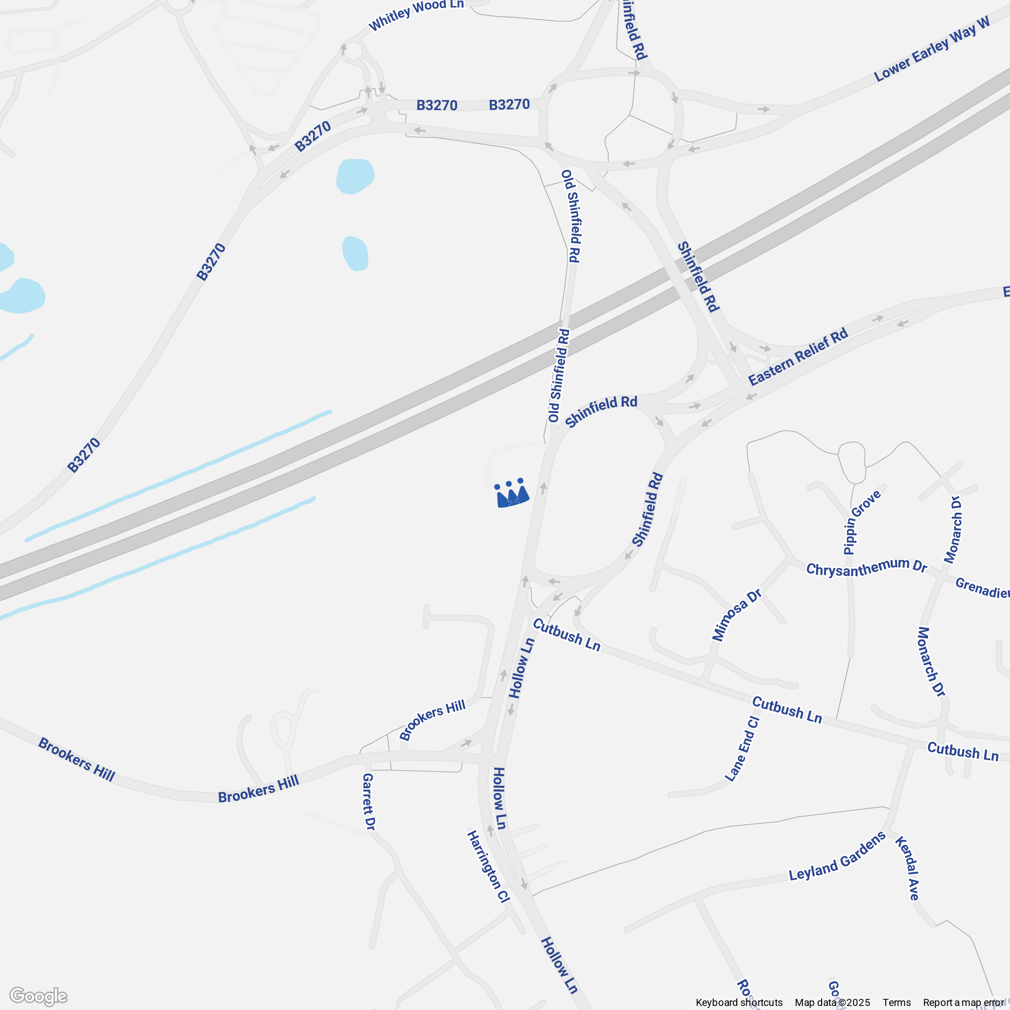 Simple map showing the location for Simply The Best Events near Old Shinfield Road, Reading.